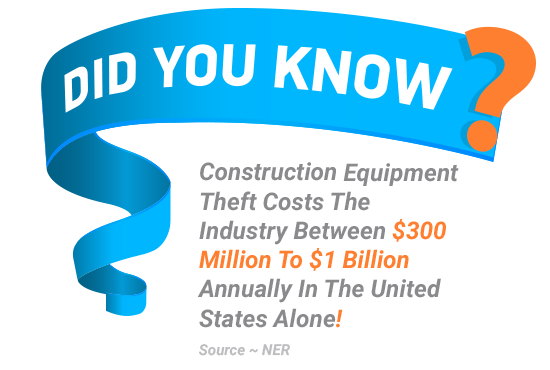 Construction Equipment Theft Costs The Industry Between $300 Million To $1 Billion Annually In The United States Alone!  Source ~ NER