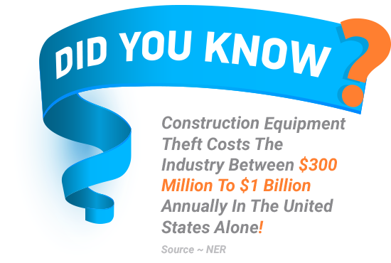 Construction Equipment Theft Costs The Industry Between $300 Million To $1 Billion Annually In The United States Alone!  Source ~ NER